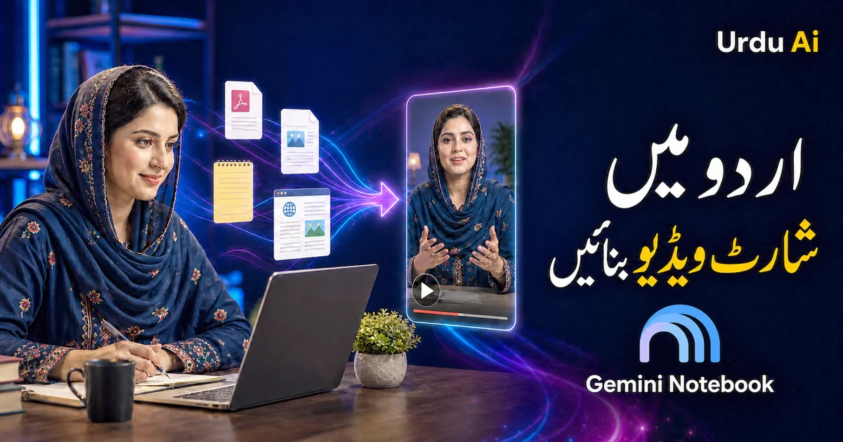 نوٹ بک ایل ایم سے اردو میں 60 سیکنڈ کی شارٹ ویڈیو بنائیں