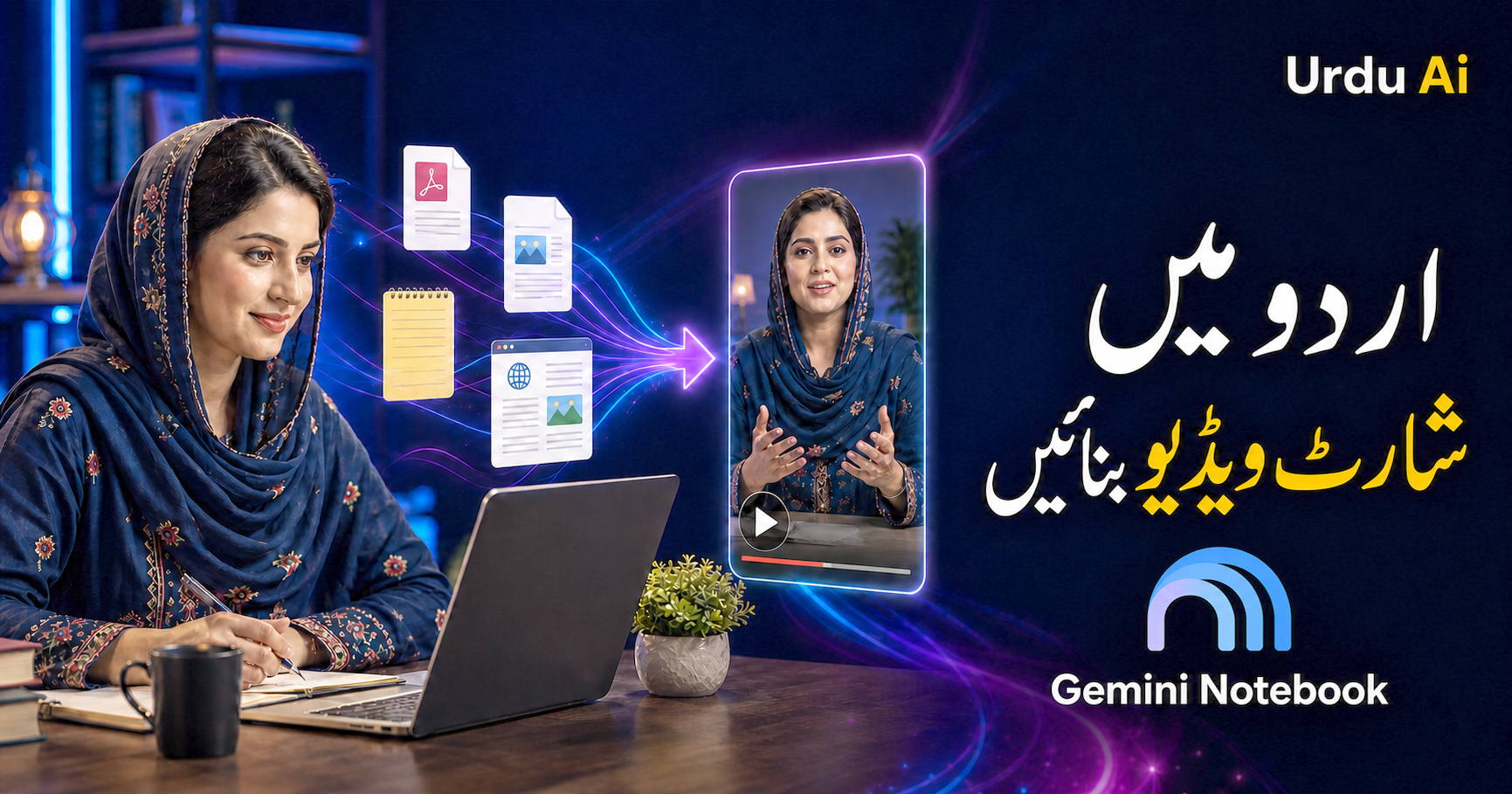 نوٹ بک ایل ایم سے اردو میں 60 سیکنڈ کی شارٹ ویڈیو بنائیں