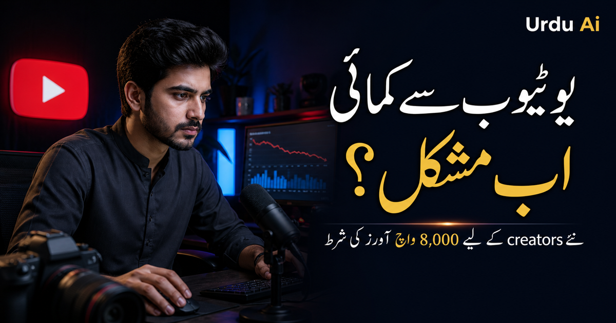 یوٹیوب سے کمائی اب مشکل؟ نئے creators کے لیے 8,000 واچ آورز کی شرط